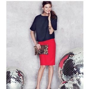 Jcrew No2 Wool Pencil Skirt Red Size 2P
